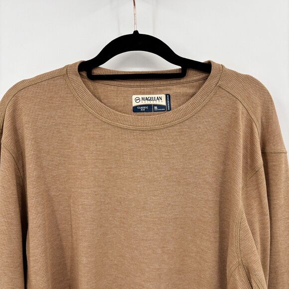 Magellan Thermal Shirt Size XL Brown Long Sleeve Waffle Knit Rugged Warm Grandpa - Picture 2 of 14